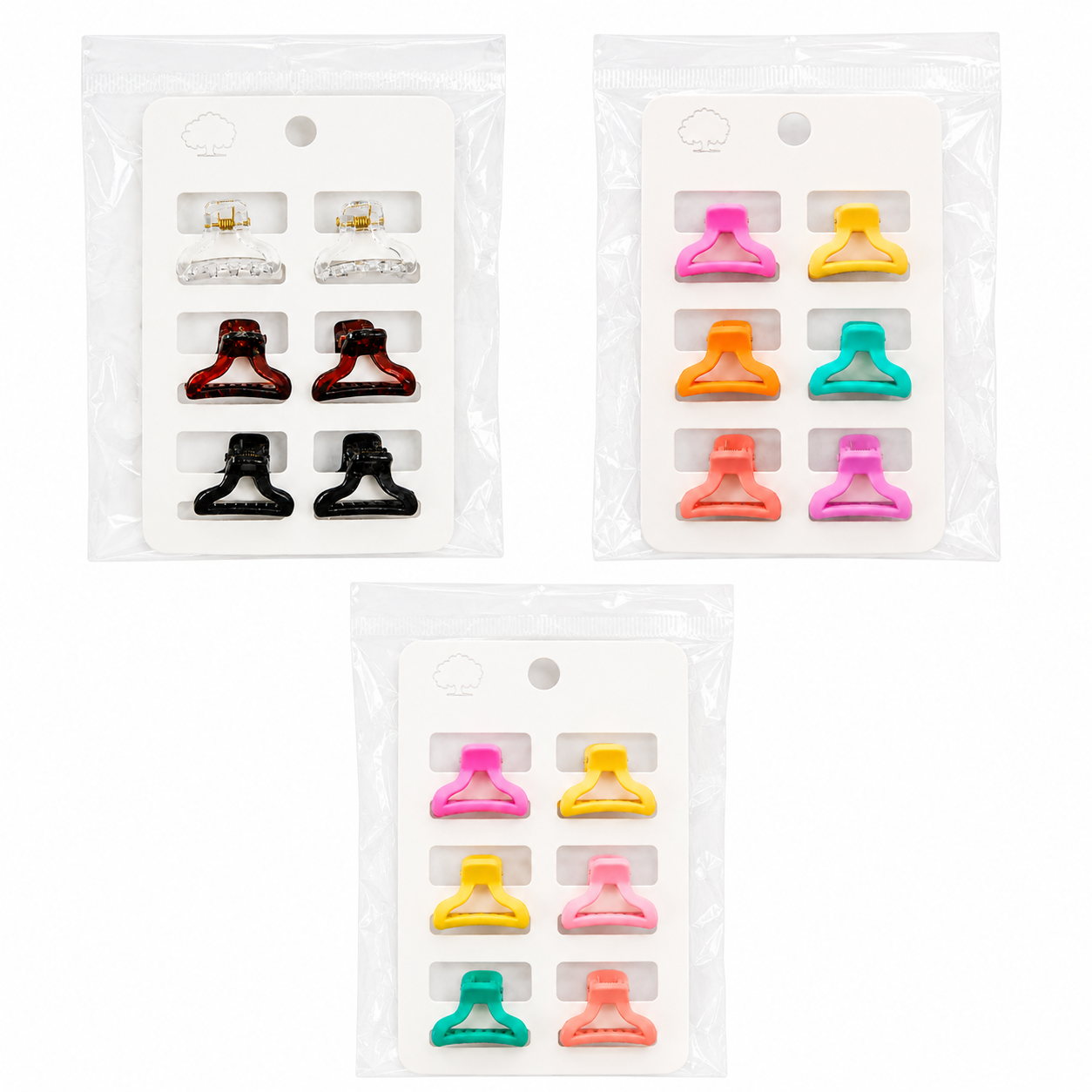 Set de 6 Mini Pinzas para Cabello en Colores Surtidos para Niña