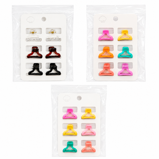 Set de 6 Mini Pinzas para Cabello en Colores Surtidos para Niña