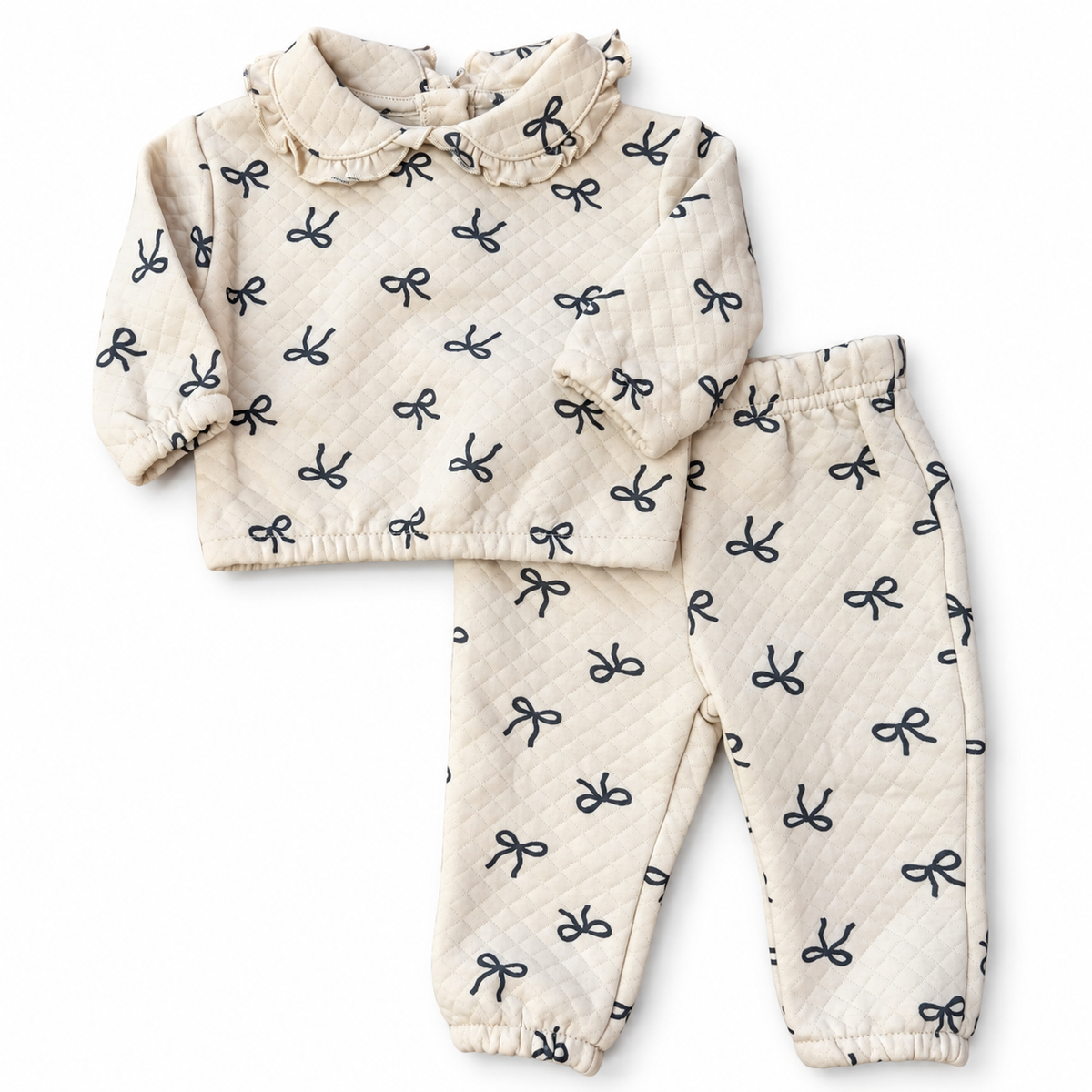 Set 2P Niña Chick Pea Moños Beige — Sweet Regina