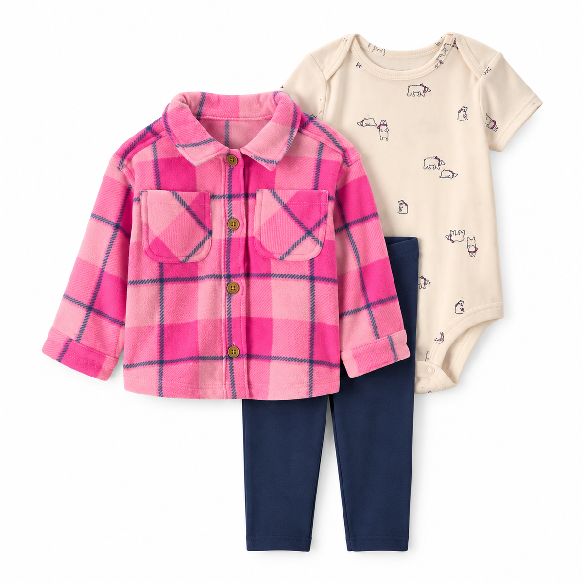 Set 3P Niña Carter's Cuadros Rosa — Sweet Regina