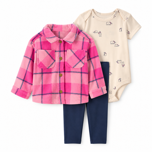 Set 3P Niña Carter's Cuadros Rosa — Sweet Regina