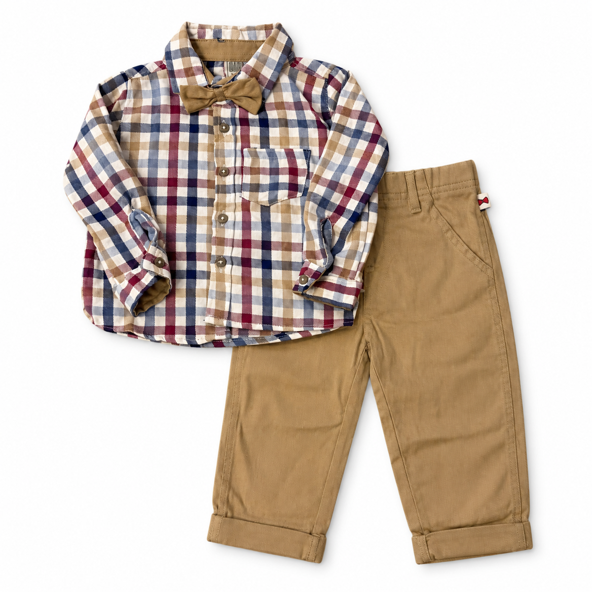 Set 3P Niño Dapper Dude Moño Cuadros — Sweet Regina
