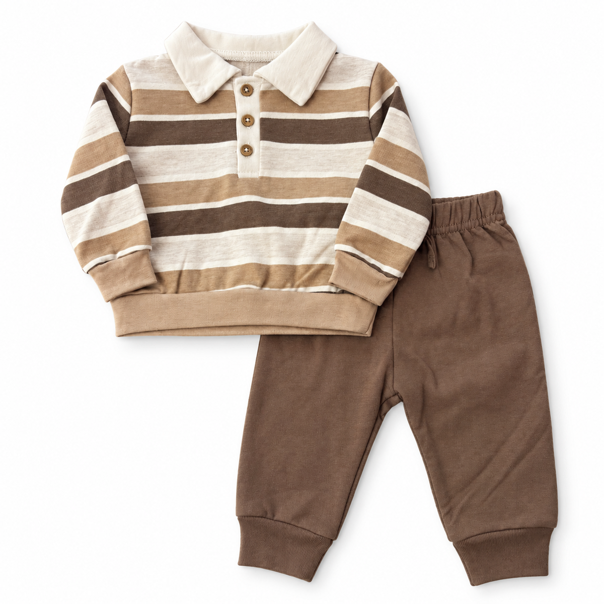 Set 2P Niño Chick Pea Rayas Camel — Sweet Regina