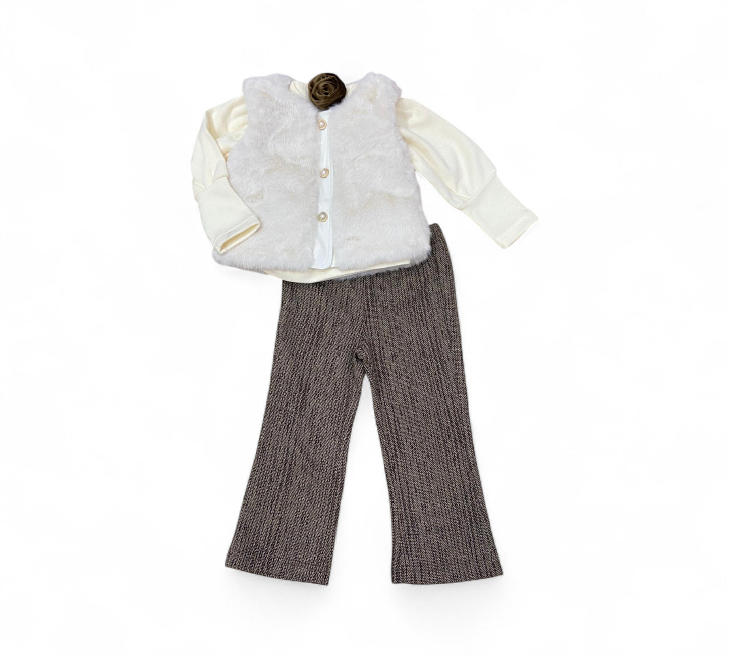 Set 2P Niña DY2860 Blanco/Beige