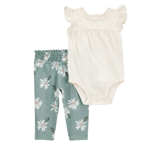Set 2P 09M 1S927710 Flores Beige Carters