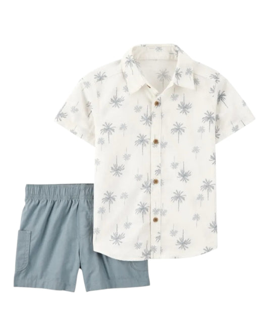 Conjunto 2P 5T 2S500210 Carters Palmas/Verde