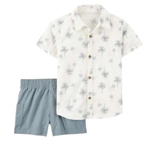 Set 2P 3T 2S500210 Palmeras Azul Carter’s