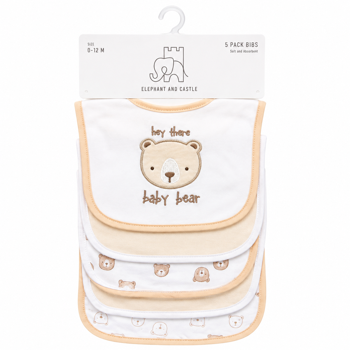 Baberos 5 Piezas Estampados Variados para Bebé Niña y Niño | Sweet Regina