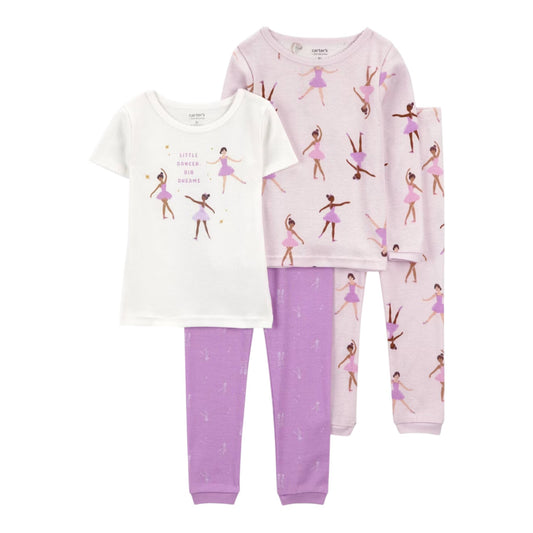 Pijamas 4P Niña 6U313710 Carters Bailarinas