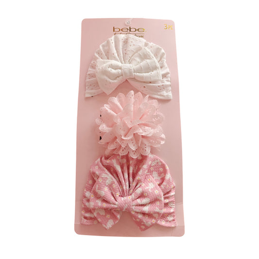 Gorros Turbantes BEBE Rosa Conejitos