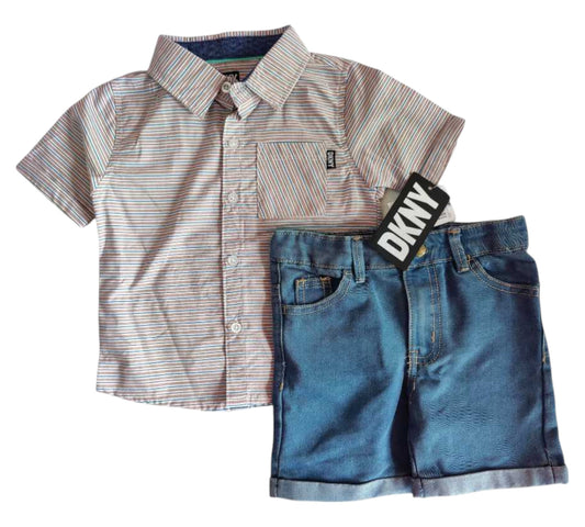 Set 2P 4T C0317DB2 Blaco Rayas DKNY