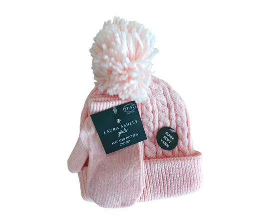 Gorro y Guante 2P 2-4T LGE25174 Rosa Laura Ashley