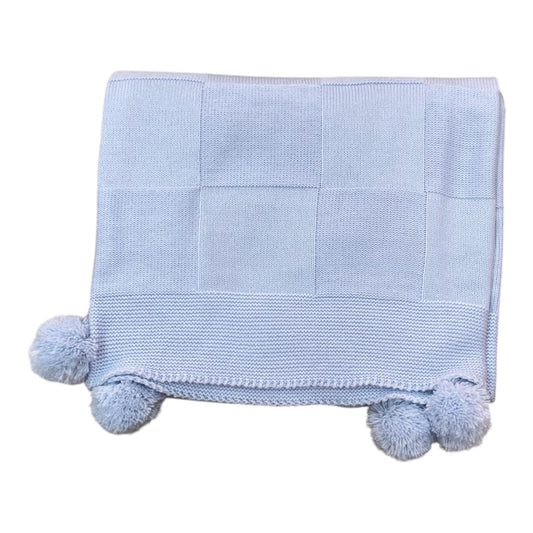 Cobija Tejida Azul Pastel