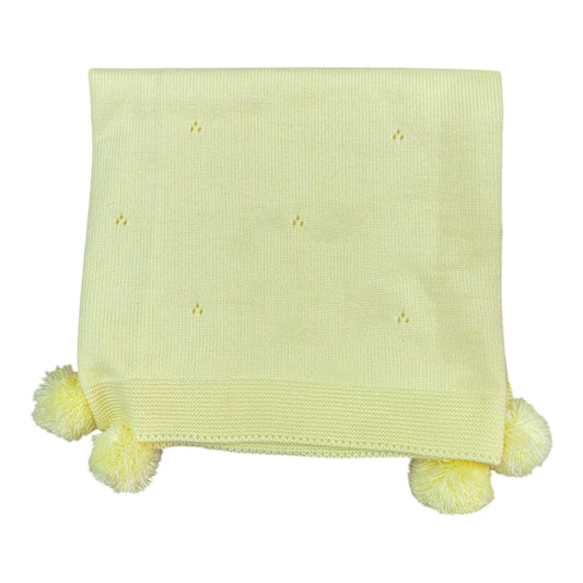 Cobija Tejida Amarillo Pastel Lluvia