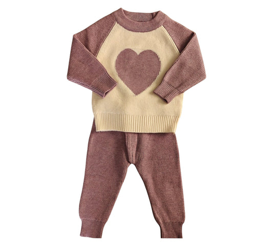 Set 2P 09M F2007 Lila Beige