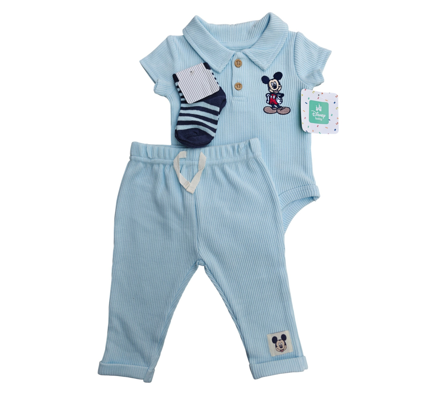 Set 3P Niño Talla 6-9M Style 123D36A Disney Baby Mickey Azul