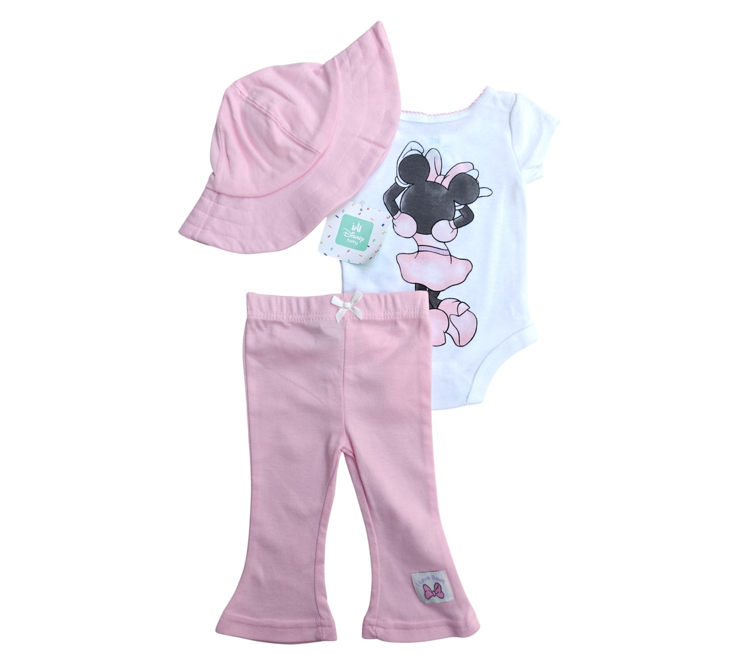 Set 3P Niña Style 127D36B Disney Baby Rosa Blanco Minnie