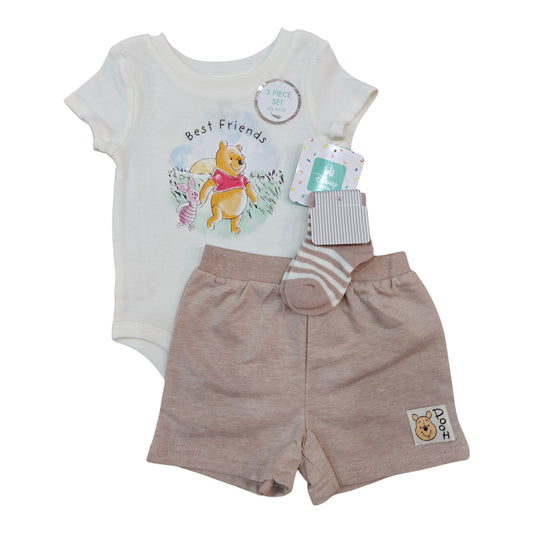 Set 3P Niño 132D36D Dysney Pooh Beige