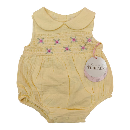 Romper 0-3M Niña Floral Threads Amarillo Flores
