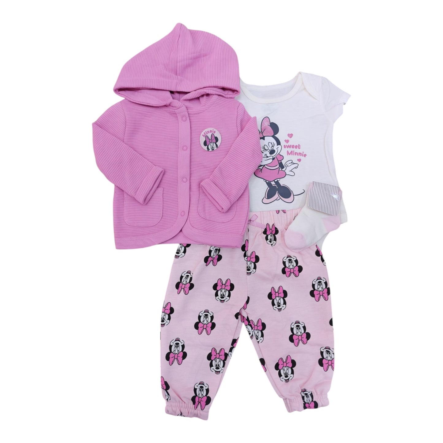 Set 4P Niña 619D35A Disney Chamarra Minnie Rosa