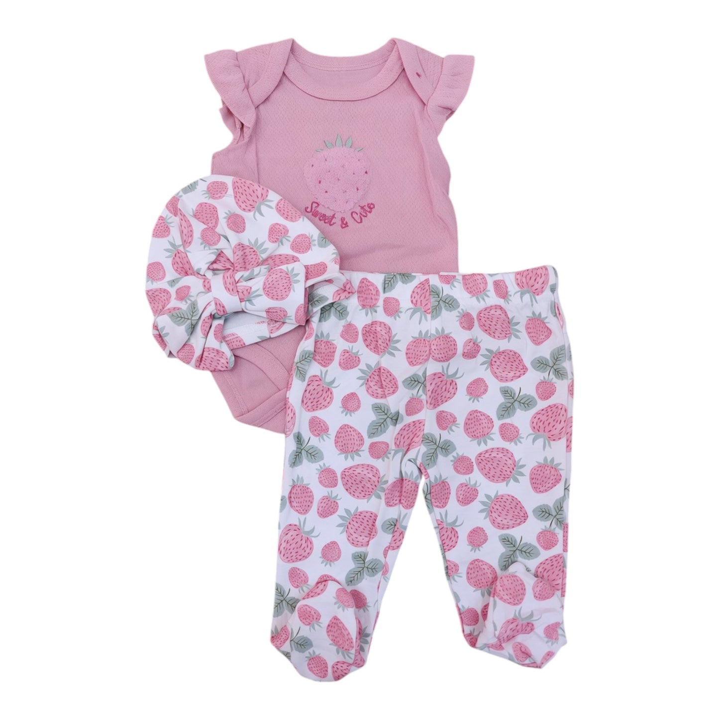 Set 3P Niña D95856 Duck&Duck Fresas Con Gorrito