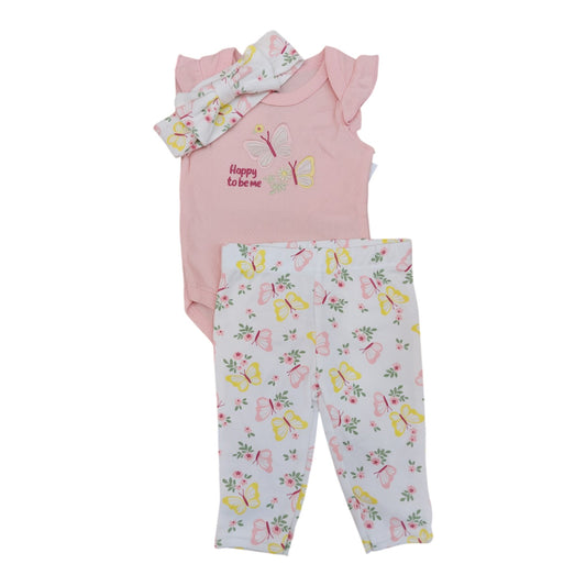Set 3P Niña D95857 Duck&Duck Mariposas Rosa