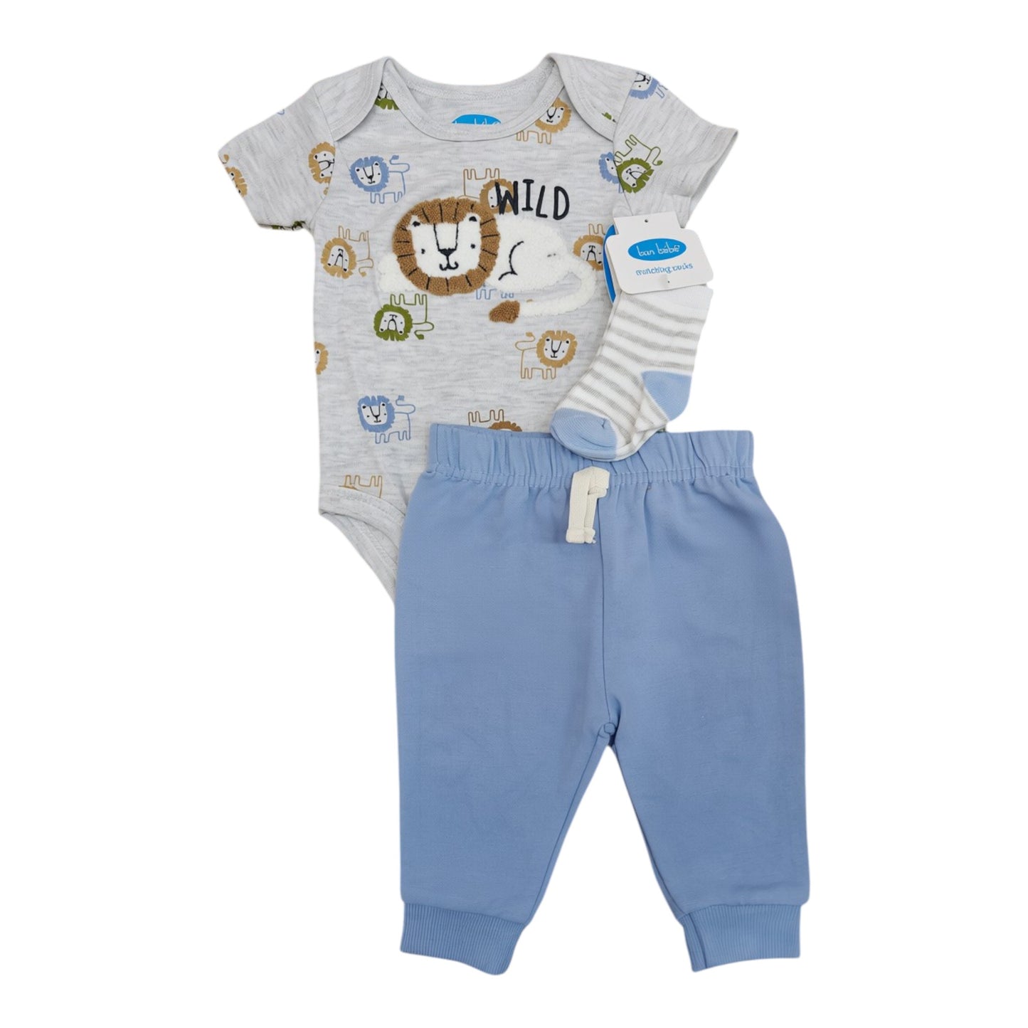 Set 2P Niño B148J102 Bon Bebe Leon Gris