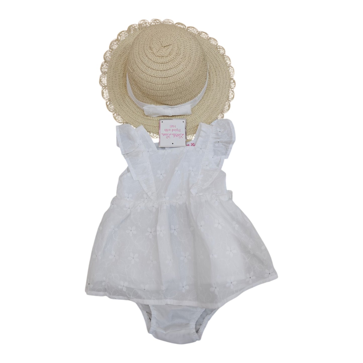 Set 3P Niña WNDD198X Little Lass Blanco Sombrero