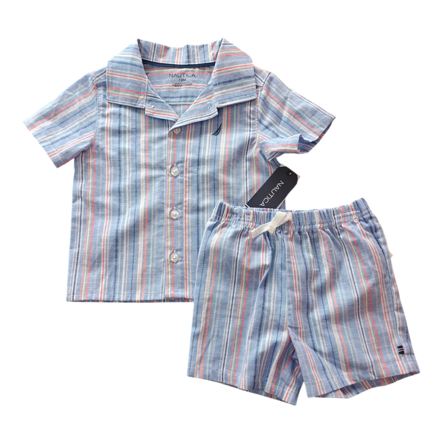 Set 2P Niño NSSJi44C Nautica Rayas Azul