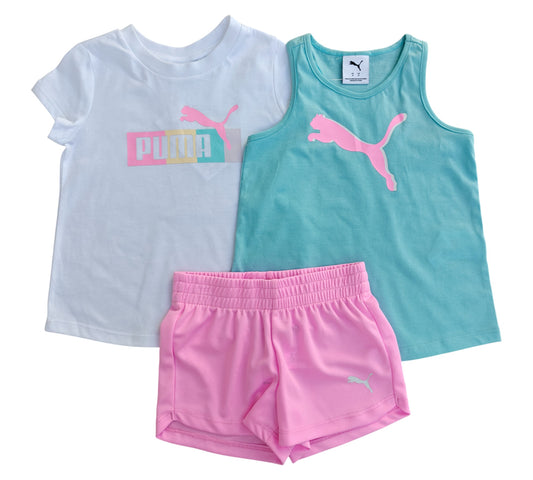 Set 3P Niña Talla 4T Style PSP25V63-17011 Puma Verde Bco Rosa
