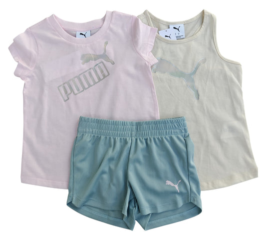 Set 3P Niña Talla 4T Style PSP25V63-17014 Puma Rosa Beige Verde