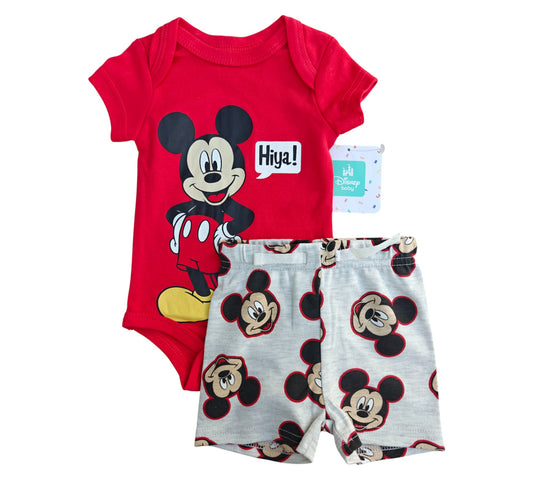 Set 2P Niño Talla 3-6M Style 170D35E Disney Baby Mickey Rojo