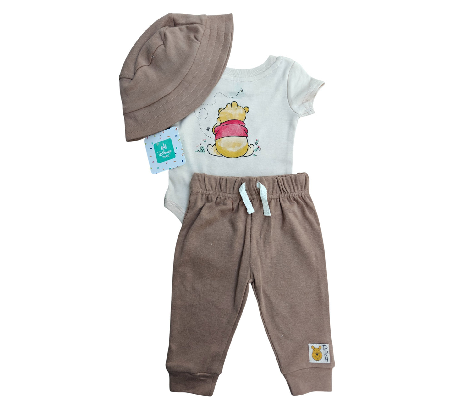 Set 3P Niño Talla 3-6M Style 126D36A Disney Baby Cafe Beige Winnie Pooh