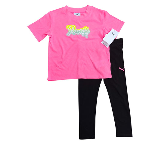 Set 2P Niña Talla 4T Style PSP25V52-16971 Puma Rosa Negro