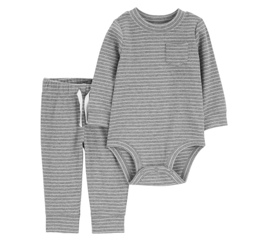Set 2P 06M 1R543510 Gris Rayas Carter's