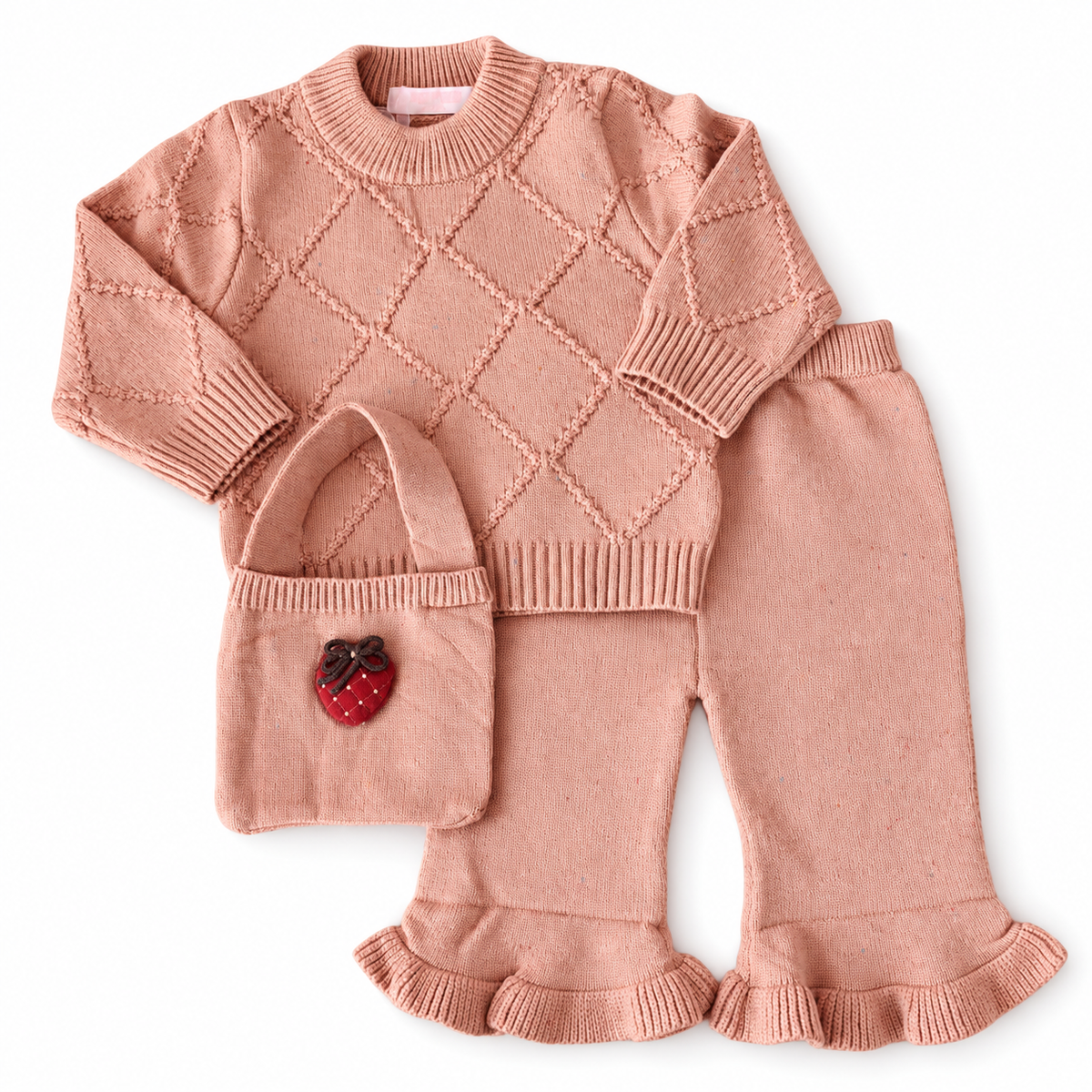 Set 2P Niña Tejido Camel — Sweet Regina