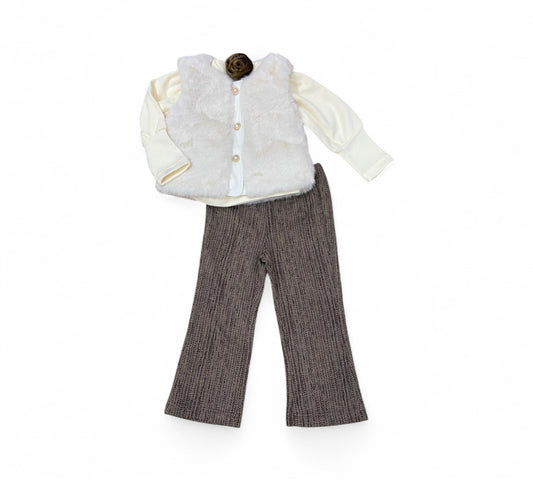 Set 2P 5T DY2860 Blanco/Beige