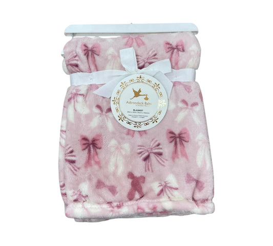 Cobija Adirondack Baby HT1189A Moños Rosa Claro