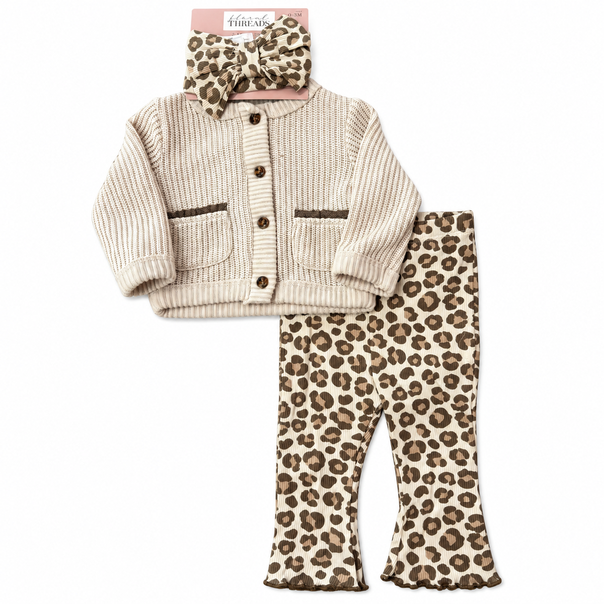 Set 3P Niña Beige Animal Print — Sweet Regina