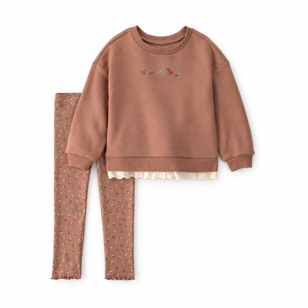 Set 2P Niña Carter's Camel Flores — Sweet Regina