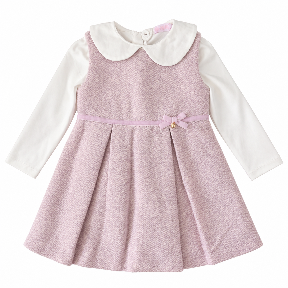 Vestido 2P Niña Rosa con Forro — Sweet Regina