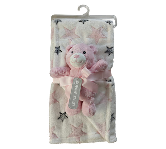 Cobija Con Peluche Little Mimos 158269 Oso Rosa