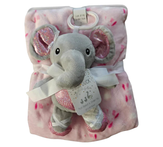Cobija Con Peluche Duck Duck D05524 Elefante Rosa