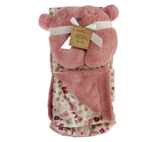 Cobija con Almohada 2P DB082 Rosa Flores Dream Gro