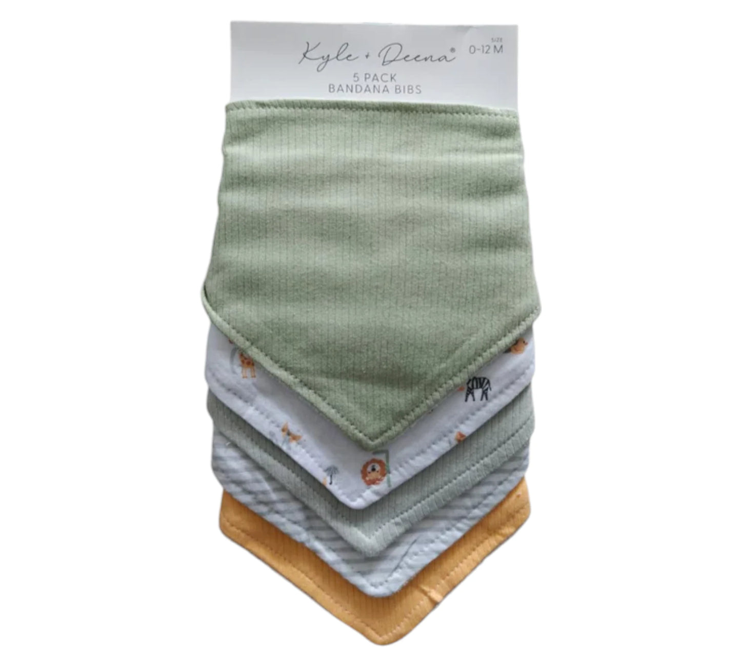 Baberos Bandanas 5P 0-12M EK0000003 Verde Animalitos KyleDeena