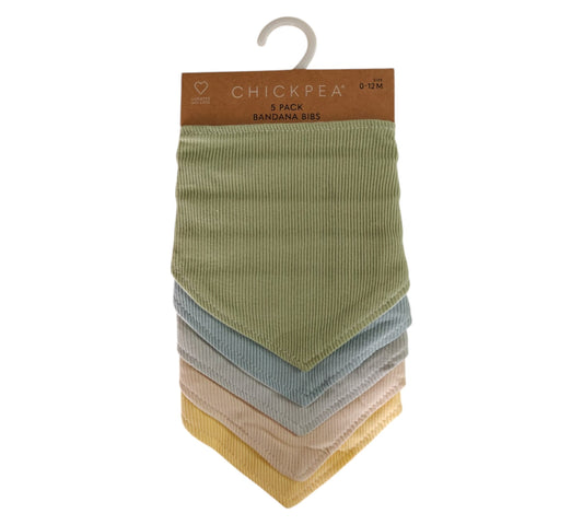 Baberos Bandanas 5P 0-12M EE1000058 Colores Lisos ChickPea