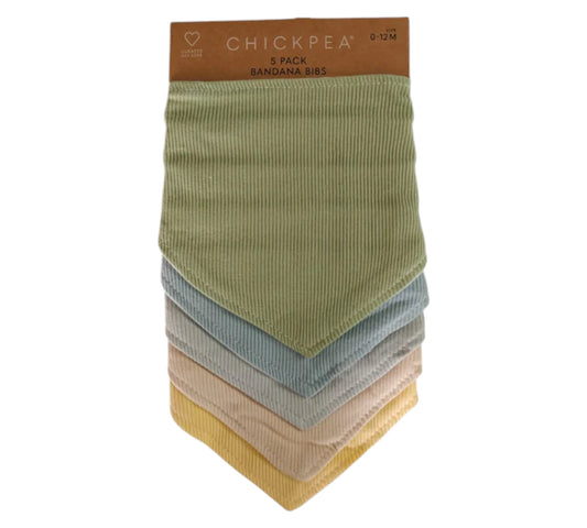 Baberos Bandanas 5P 0-12M EE1000058 Colores Lisos ChickPea