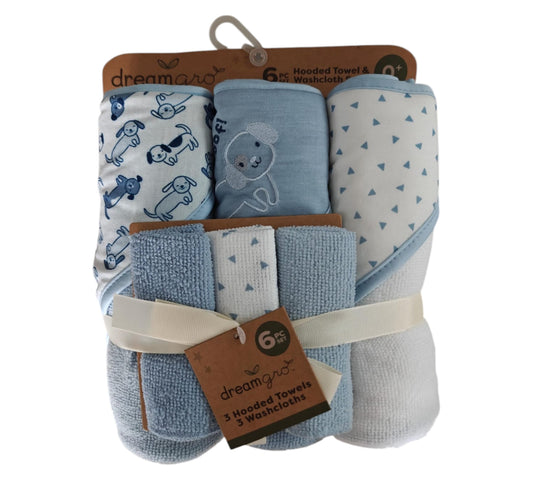 Toallas Y Toallitas 6P DW014 Dream Gro Leon Perritos Azul