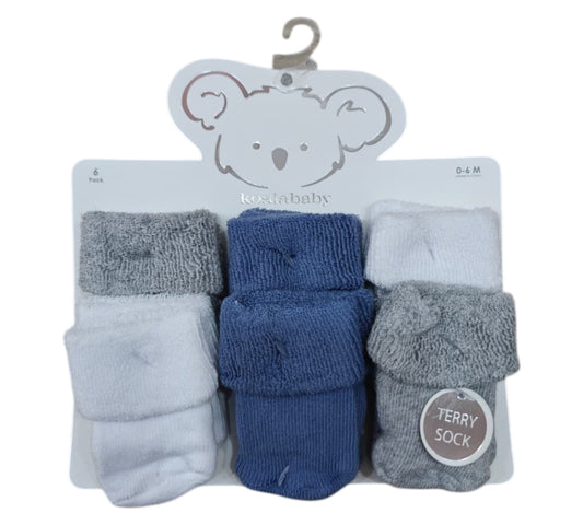 Calcetines 6P KBXT36171 Koala Baby Bco/Azul
