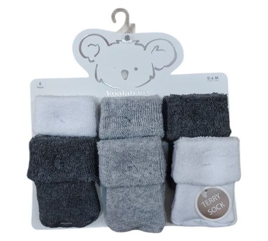 Calcetines 6P KBXT36170 Koala Baby Gris/Blanco